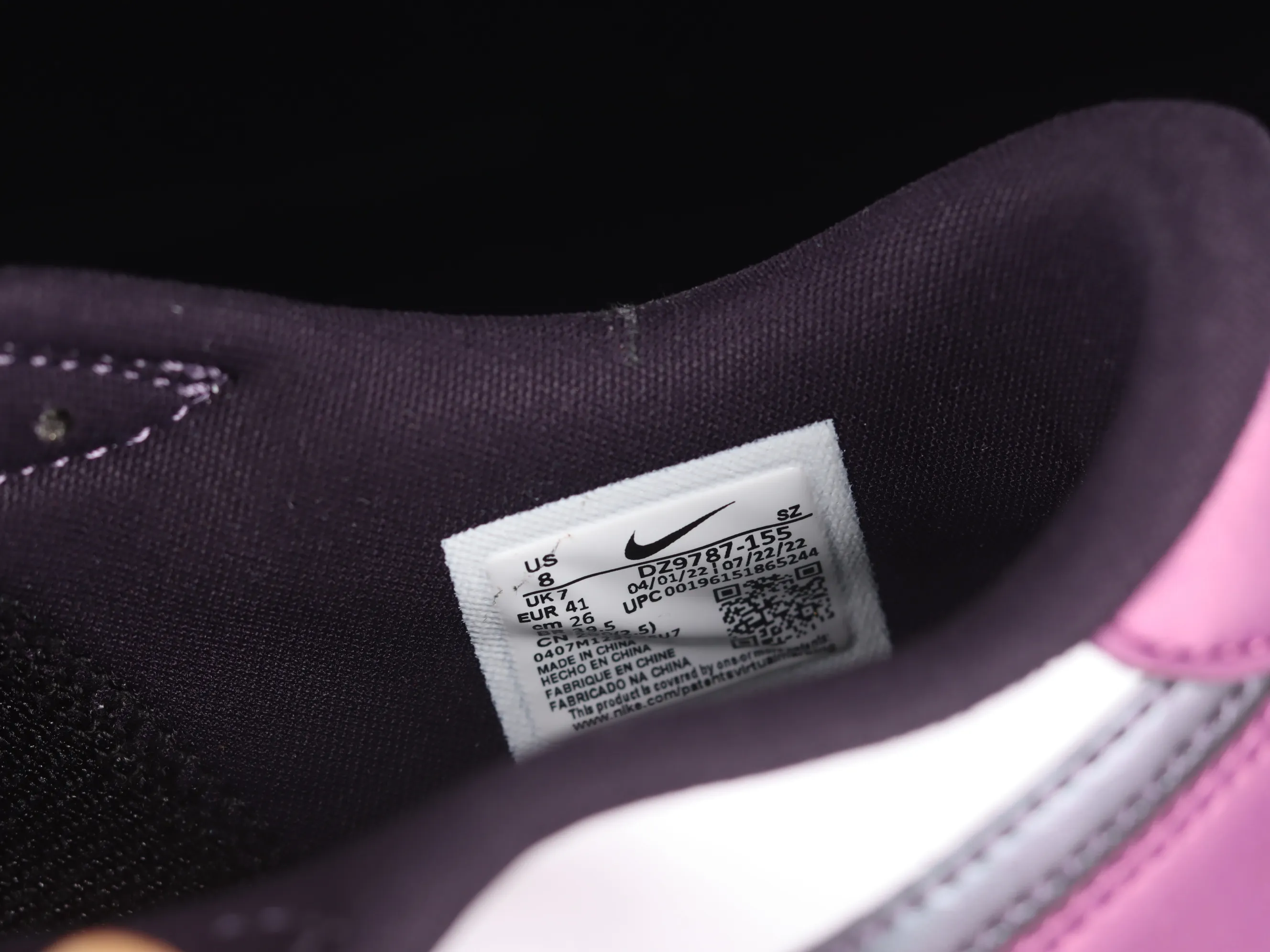 All categories Air Jordan Jordan series basketball shoes Air Jordan 1 Low G version pure original Air Jordan 1 Low Golf "Purple Smoke" AJ1 Joe 1 new golf version smoke white purple DZ9787-155